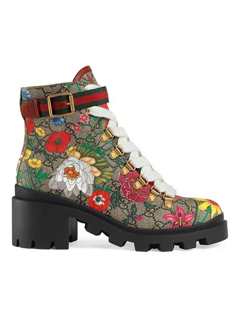 flower gucci ankle boots|high heel gucci boots.